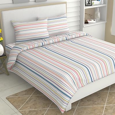 Drap de lit double house & kinder magical stripes 100 % coton