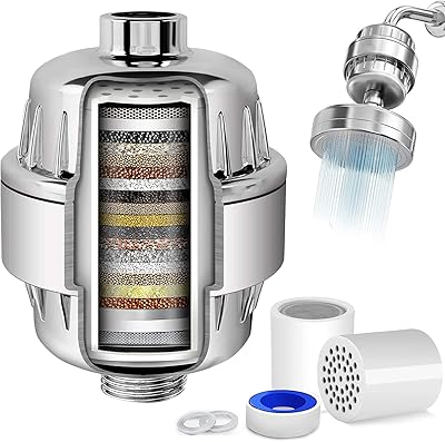 Filtres de douche monobloc à 25 étapes, filtre de douche à eau dure