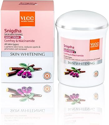 Crème de nuit blanchissante pour la peau vlcc de snigda, 50 g