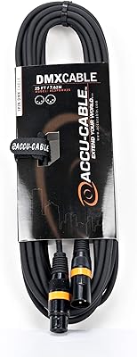 Accu cable adj products ac3pdmx25 câble dmx 3 broches de 25 pieds