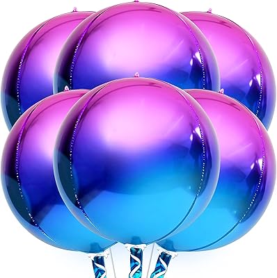 Ballons orbis violets et bleus pour décorations d'anniversaire paquet de 6 |