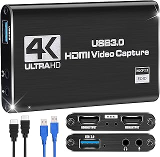 Carte de capture vidéo 4k 1080p 60fps carte hdmi avec adaptateur