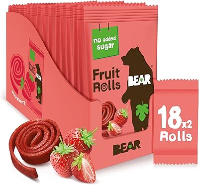 Bear fruit rolls fraise snack aux fruits naturels sans sucre