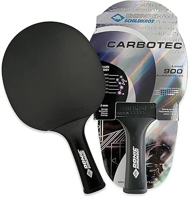 Raquette de tennis de table donic-schildkrut carbotec 900 20 % carbone poignée