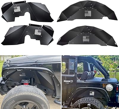 Sun low way doublures de garde-boue intérieures avant et arrière pour jeep wrangler
