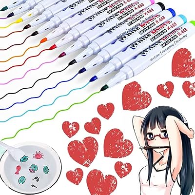 Marqueur flottant aquarelle magique doodle, ensemble de 12/8 couleurs, marqueur flottant diy, stylo