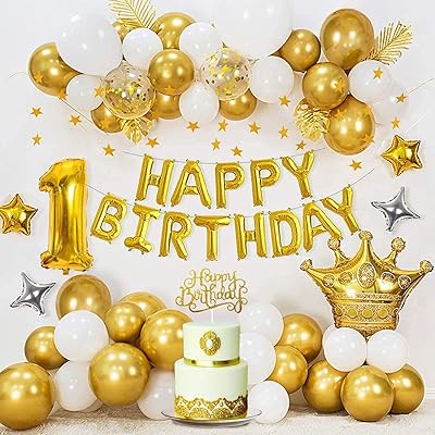 Décorations de fête de 1er anniversaire pour garçons et filles, ballon en aluminium