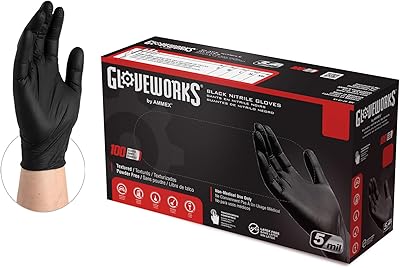 Gants industriels en nitrile noir gloveworks, paquet de 100, 5 mil, taille m, sans latex, sans poudre, tissés, jetables, sans danger pour les aliments, gpnb44100bx. Diaytar Sénégal : Des promotions qui ont du sens