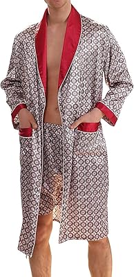 Peignoir kimono de luxe pour hommes avec short en satin de soie léger