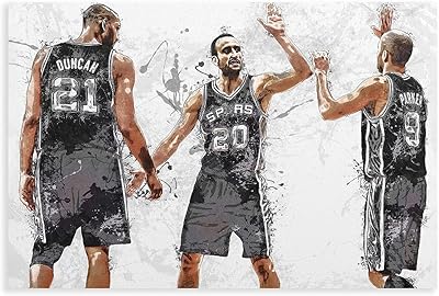 Chicreed tim duncan, manu ginobili, parker poster sur toile pour décoration murale de salon, chambre à coucher, sans cadre : 40 x 60 cm. Diaytar : L'excellence du service, la douceur des prix
