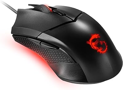Souris de jeu optique msi gm08 4200 dpi avec éclairage led rouge d'embrayage