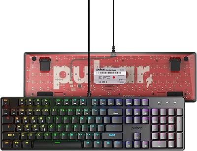Pulsar gaming gear clavier de jeu mécanique pleine grandeur en alliage