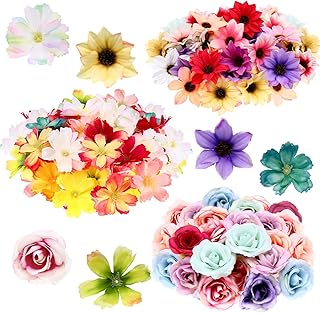 100 pièces mini fausses têtes de fleurs en soie rose marguerite