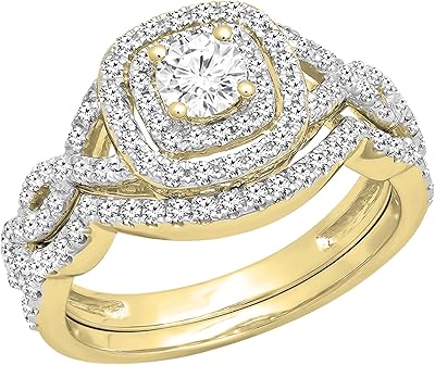 Dazzling rock collection 1,00 carat (ct) en or 18 carats ronds diamants blancs