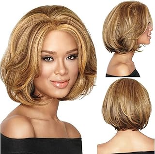 Perruques lukione pour femmes courtes, perruque blonde en fibres chimiques, cheveux courts