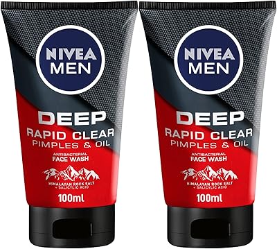 Nettoyant visage antibactérien, contrôle des boutons et du sébum nivea men, 2 x
