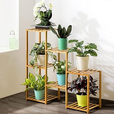 Support pour plantes, support pour plantes d'intérieur et d'extérieur en rotin, support