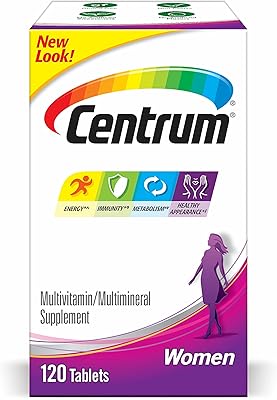 Supplément multivitaminé et minéral centrum avec fer, vitamine d3, b et antioxydants, vitamines