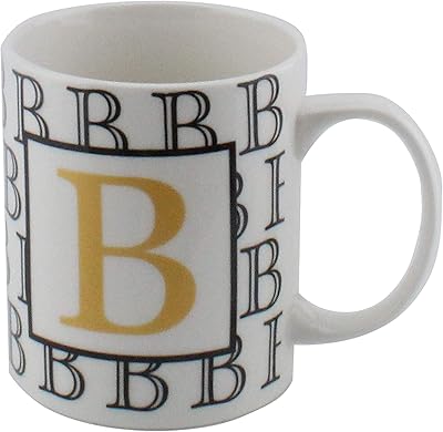 Shalo une tasse à thé et à café en porcelaine imprimée de la lettre