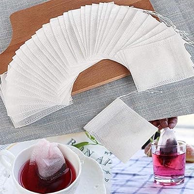 200 pièces 2,7 x 3,5 pouces sachets filtre à thé jetables non tissés