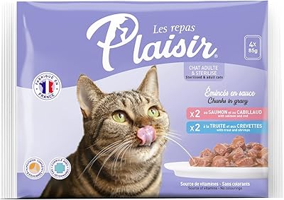 Morceaux de chat en bouillon 4 x 85 grammes saumon 2