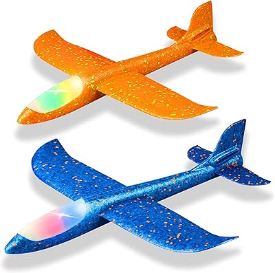 Paquet de 2 - 17,5 pouces avion à lancer en mousse légère à
