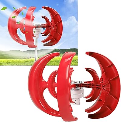 Éolienne à arbre vertical à 5 ​​pales, type lanterne rouge, générateur éolien à