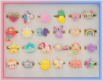Bagues pour filles ensemble de bagues de bijoux réglables déguisement pour enfants bébés
