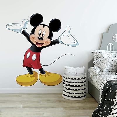 Sticker mural géant mickey mouse roommates, multicolore, rmk1508gm