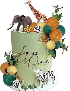 24 pièces de décorations de gâteau réalistes en forme d'animaux de la jungle