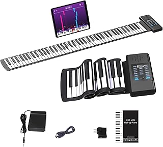 Piano pliant connix 88 touches, piano portable rechargeable avancé, casque bluetooth mp3, entrée