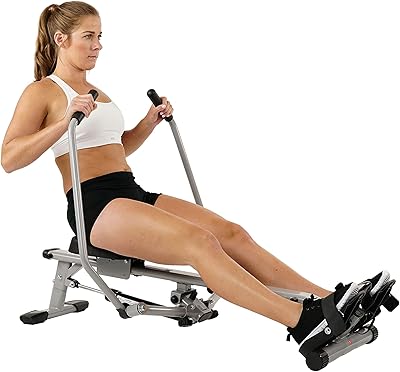 Rameur à mouvement complet sunny health & fitness, sf- a020052, adulte unisexe, argent