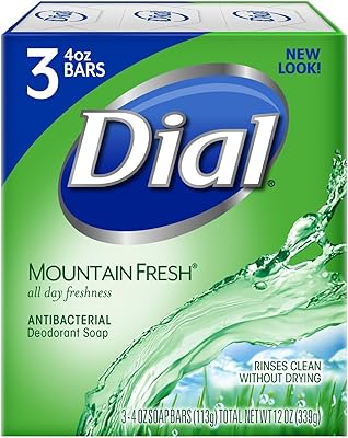 Savon en barre antibactérien dial, mountain fresh, 4 onces, 3 barres