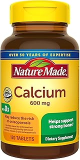 Nature made calcium 600 mg avec vitamine d, format économique 120 comprimés