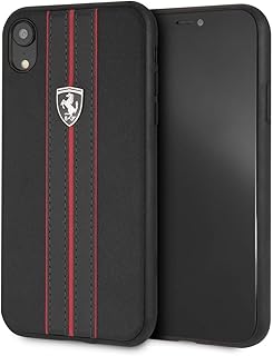 Étui en cuir pu ferrari urban off track pour iphone xr - noir