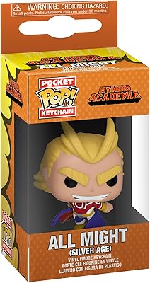 Porte-clés funko pocket pop : my hair academia all might silver age, figurine