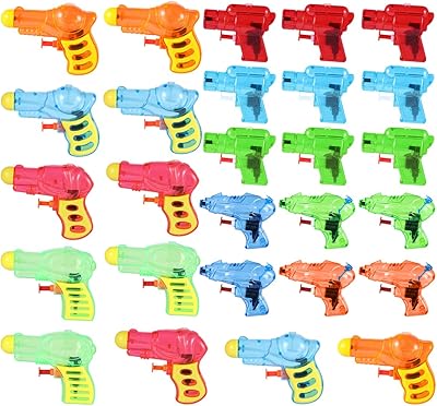 24 pièces mini pistolets à eau colorés, jouets d'extérieur, jeu de piscine