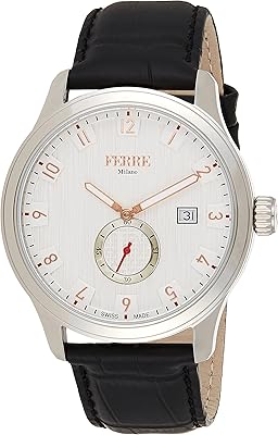 Montre à quartz pour homme à trois aiguilles avec bracelet en cuir fm1g155l0011