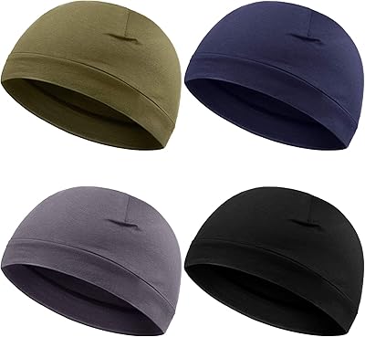 4 pièces en coton doux pour hommes bonnets de sommeil extensibles