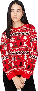 Pull long à col rond avec logo régulier trendyol pour femme