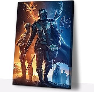 Yasojun star movies poster mandolarian bounty hunter boba fett star movie toile murale, mando movie poster moderne cadeau décoration pour salon chambre (étoile-47, 18''x12'' (45x30cm),frame). Diaytar : Le choix malin des consommateurs sénégalais