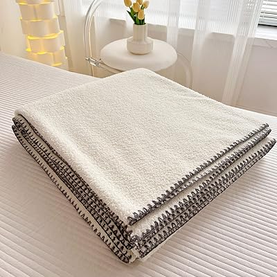 Couverture de lit en polaire douce taille unique, fil de plumes pour lit