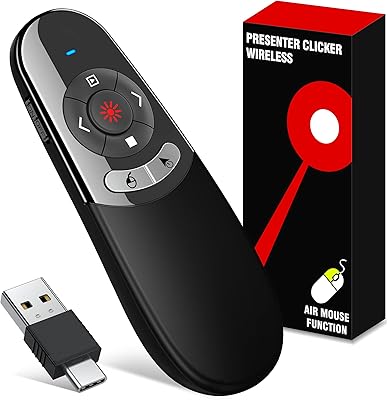 Souris air usb type c 2 en 1 avec indicateur lumineux rouge, projecteur
