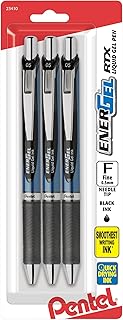 Stylo à encre gel rétractable pentel rtx energel deluxe aiguille de 05