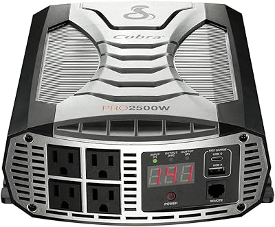 Chargeur de voiture portable cobra cpi2500w, 2 500 watts, 4 prises secteur externes