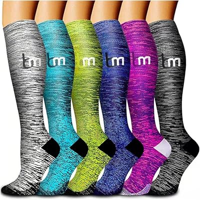 6 paires de chaussettes de compression bounty en cuivre pour femmes et hommes