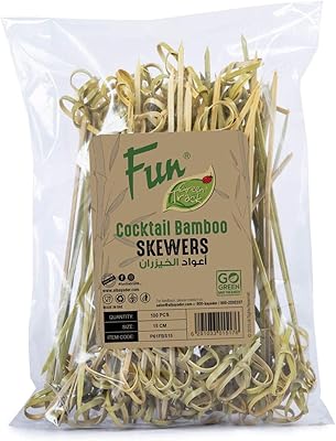 Brochettes en bambou naturel fun® green track 15 cm - paquet de 100