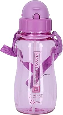 Bouteille d'eau pour enfants royalford avec paille, 500 ml, portable avec anneau