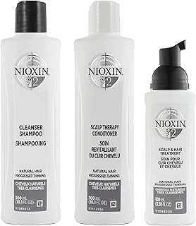 Kit d'amincissement des cheveux naturels nioxin system 2 pour unisexe, 3 pièces, blanc
