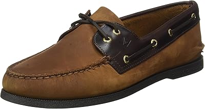 Chaussures bateau sperry originales et authentiques à 2 œillets pour hommes, câble beige